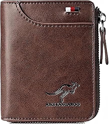 Men Wallet Zipper Genuine Leather Purs, Aiks Kangaroo Wallets, PU